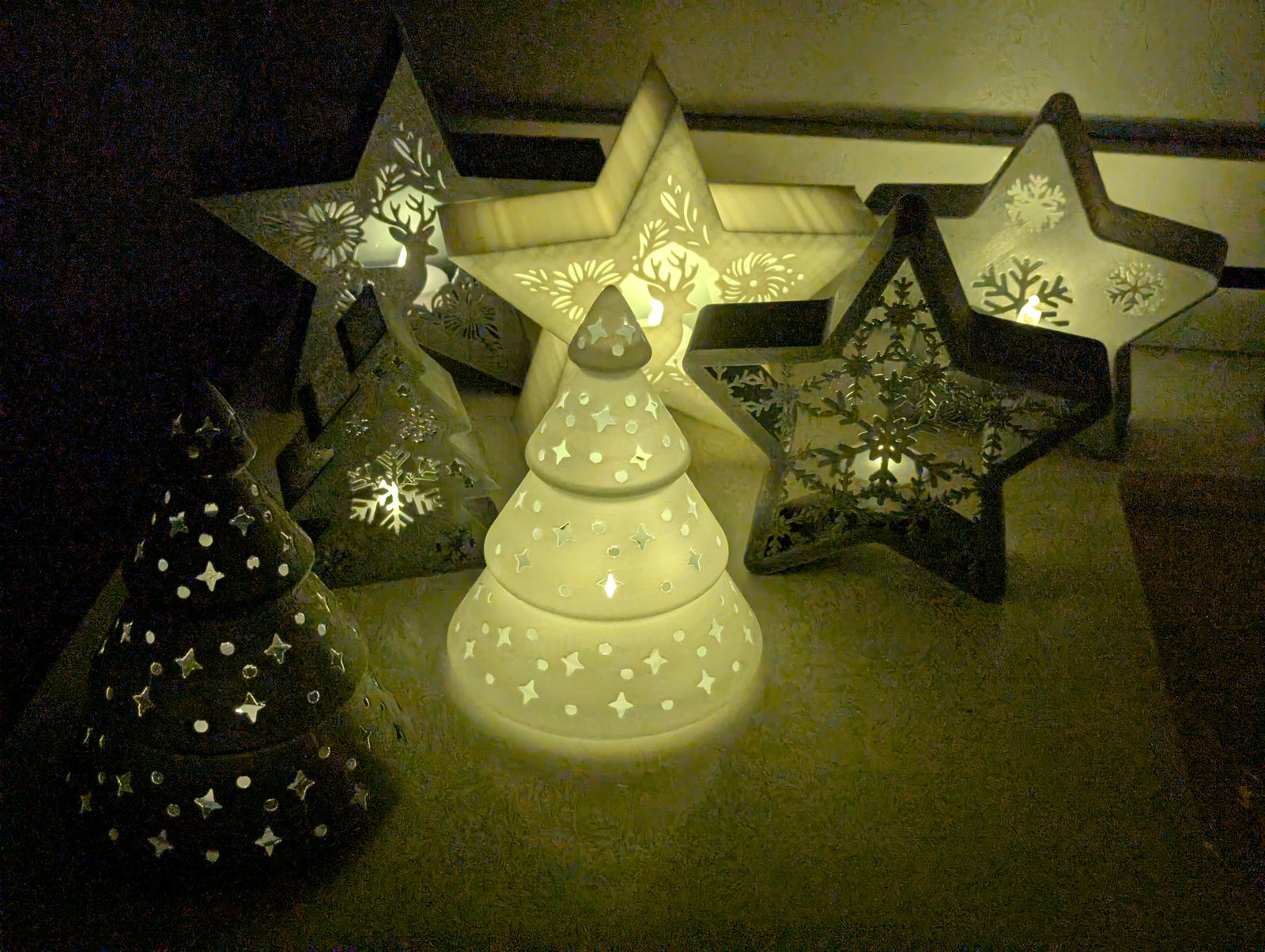 Christmas Tree & Star Tea Light Holders