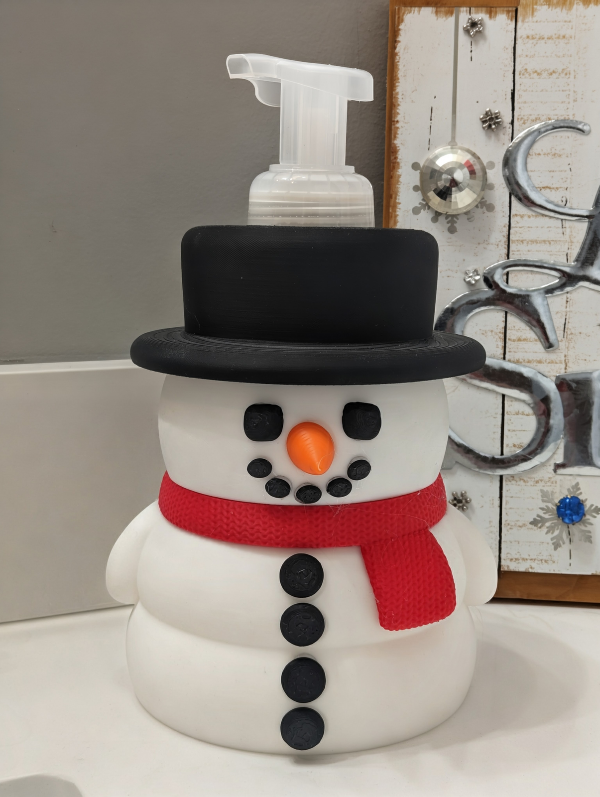 Top Hat Snowman Soap Dispenser