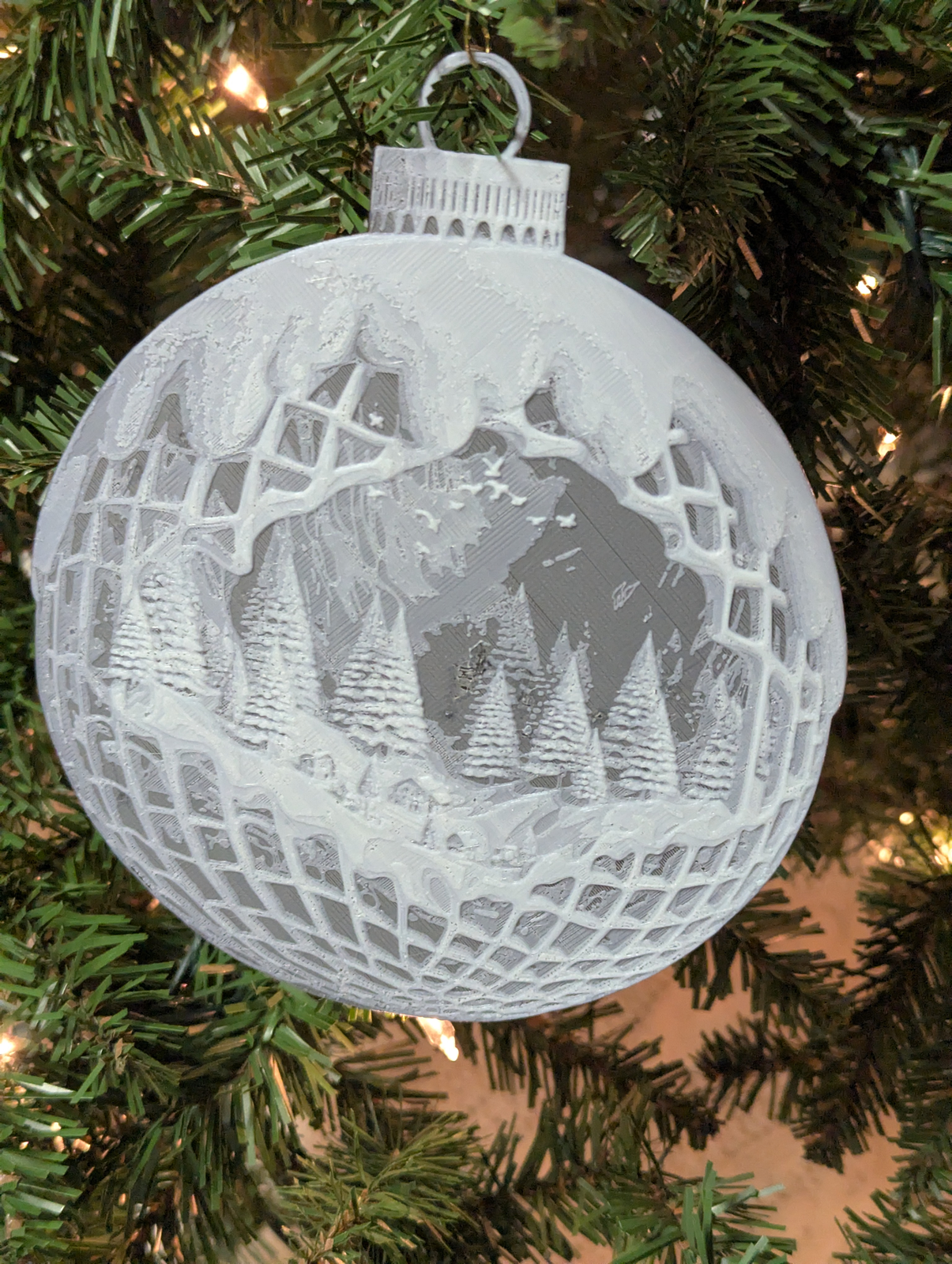 Snowy Forest Mesh Bauble Ornament