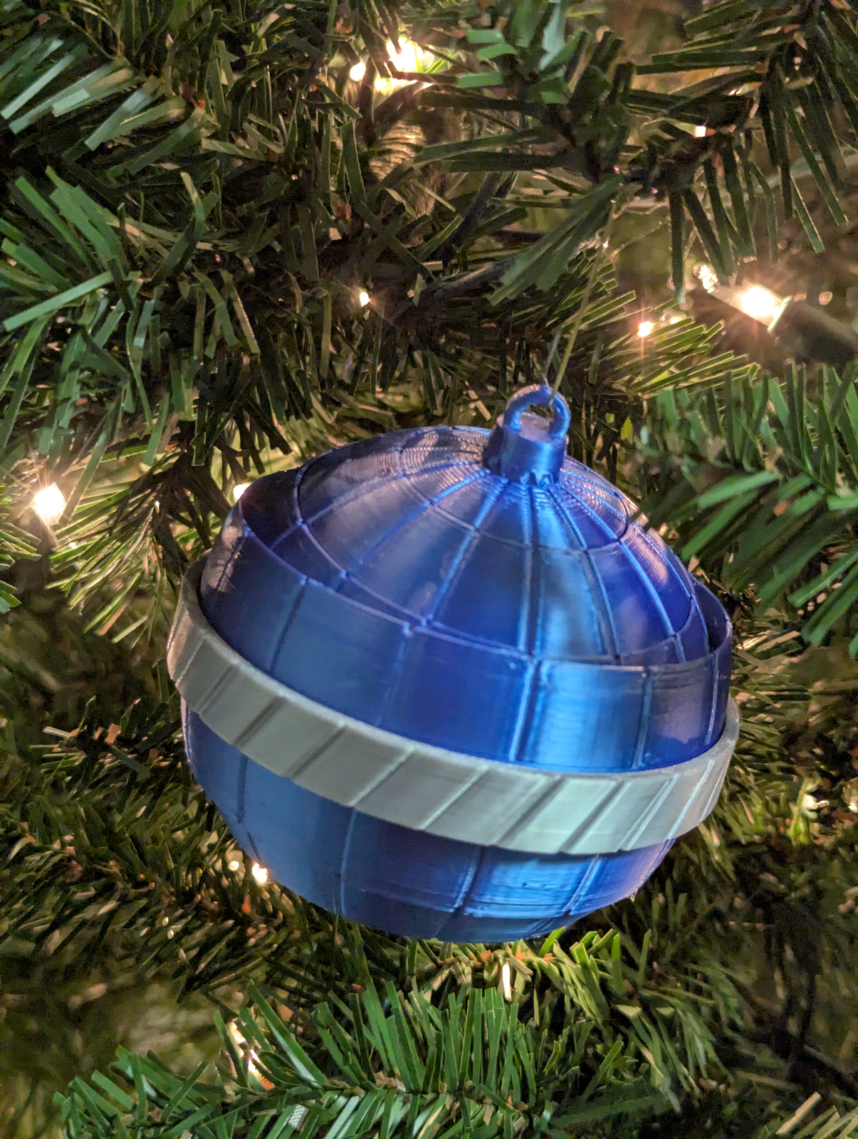 Blue Banded Ball Ornament