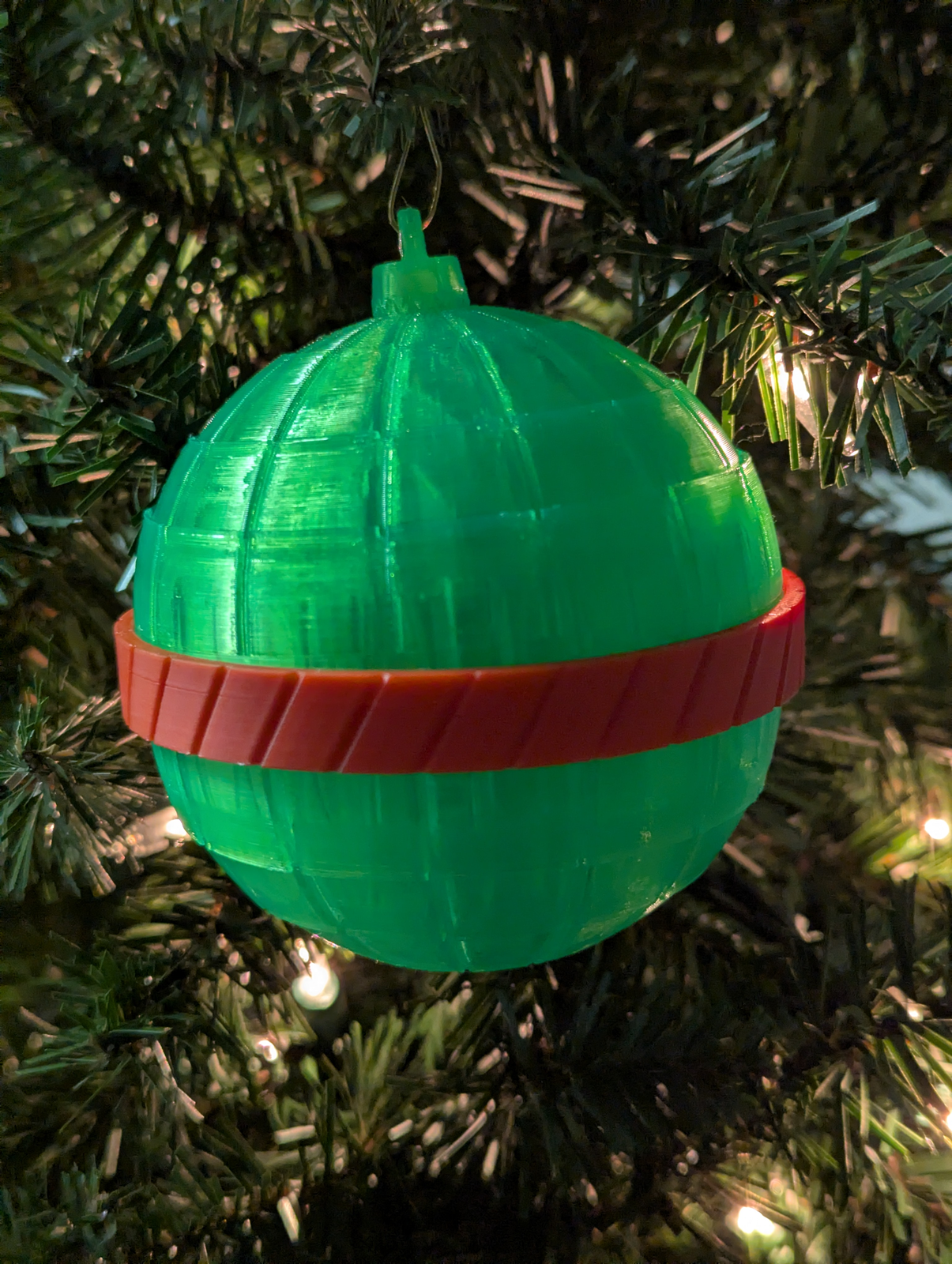 Green Banded Ball Ornament