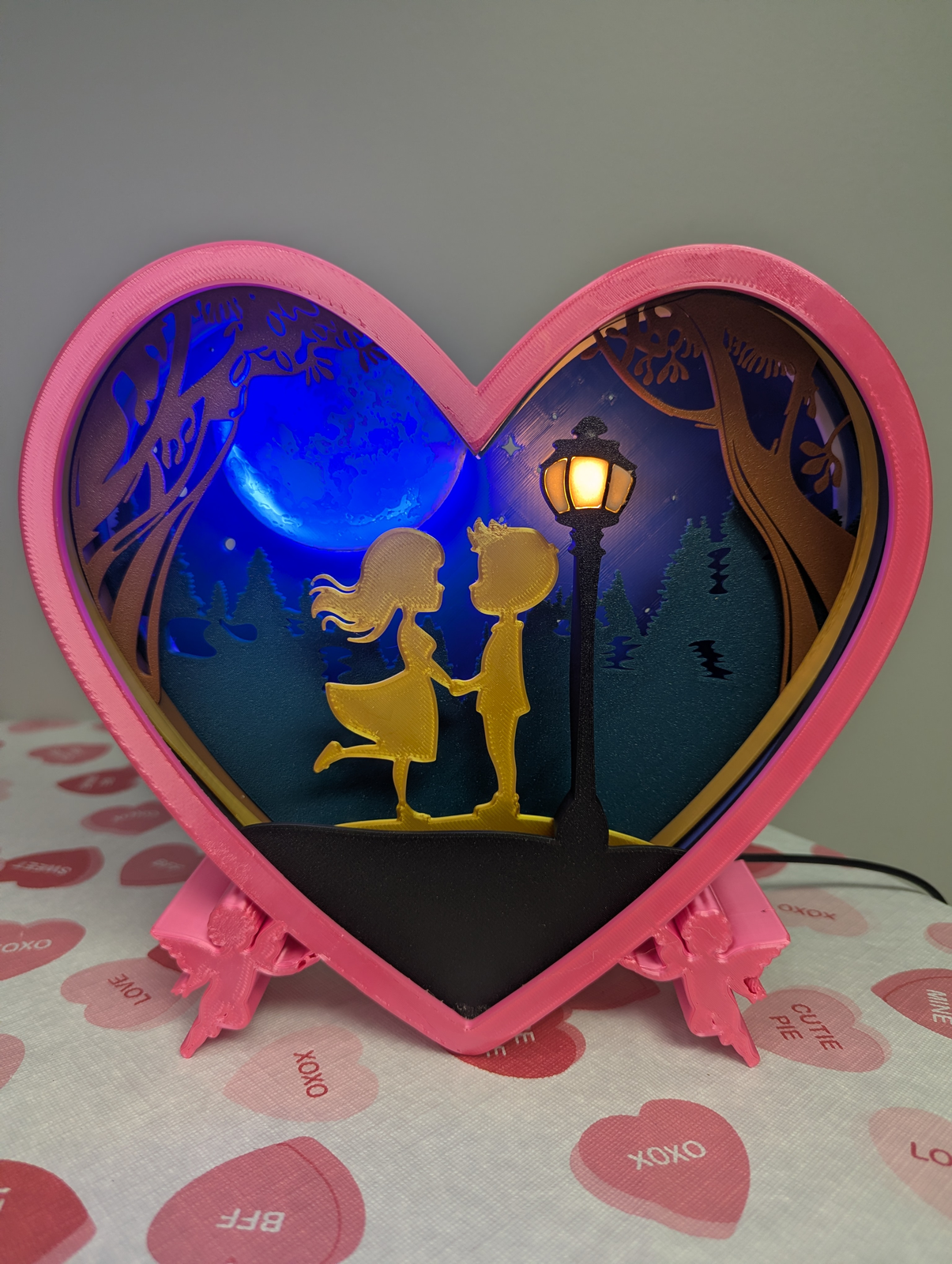 Lighted Heart Couple Lightbox
