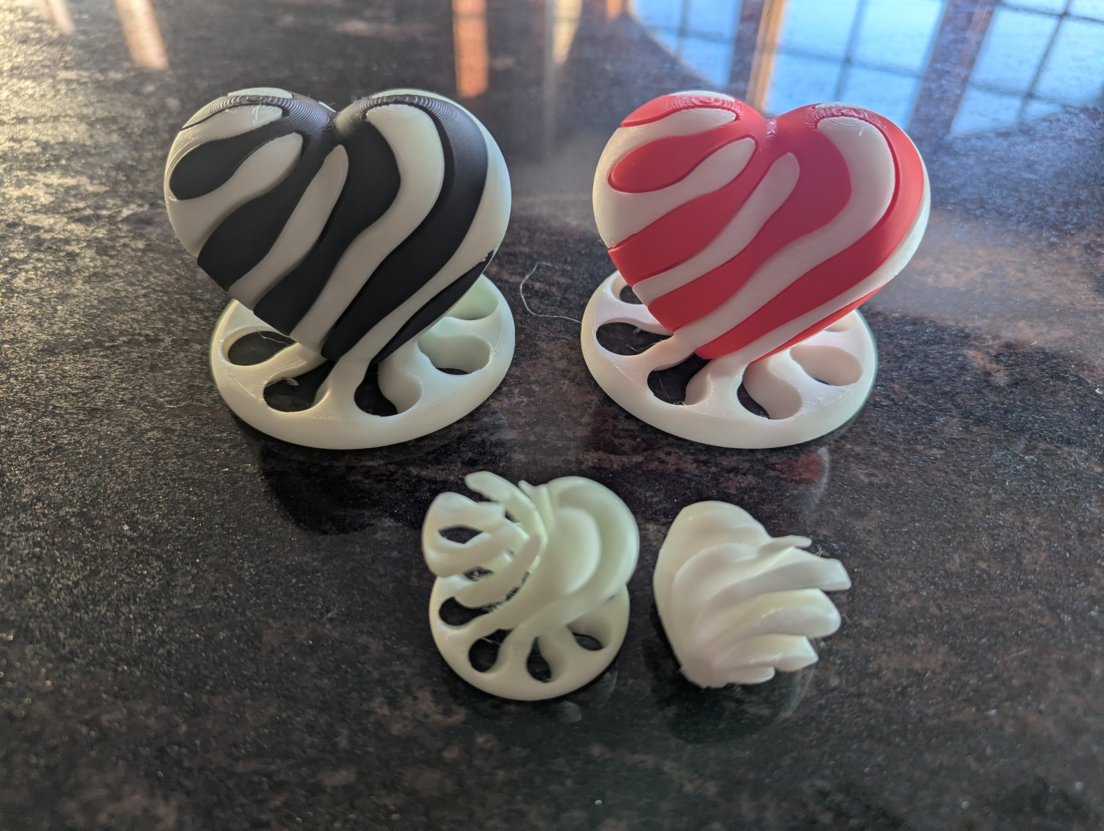 Heart Phone Stands with Leaf Accents