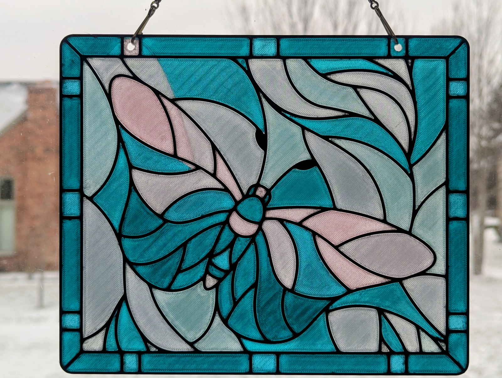 Butterfly Stained Glass Panel