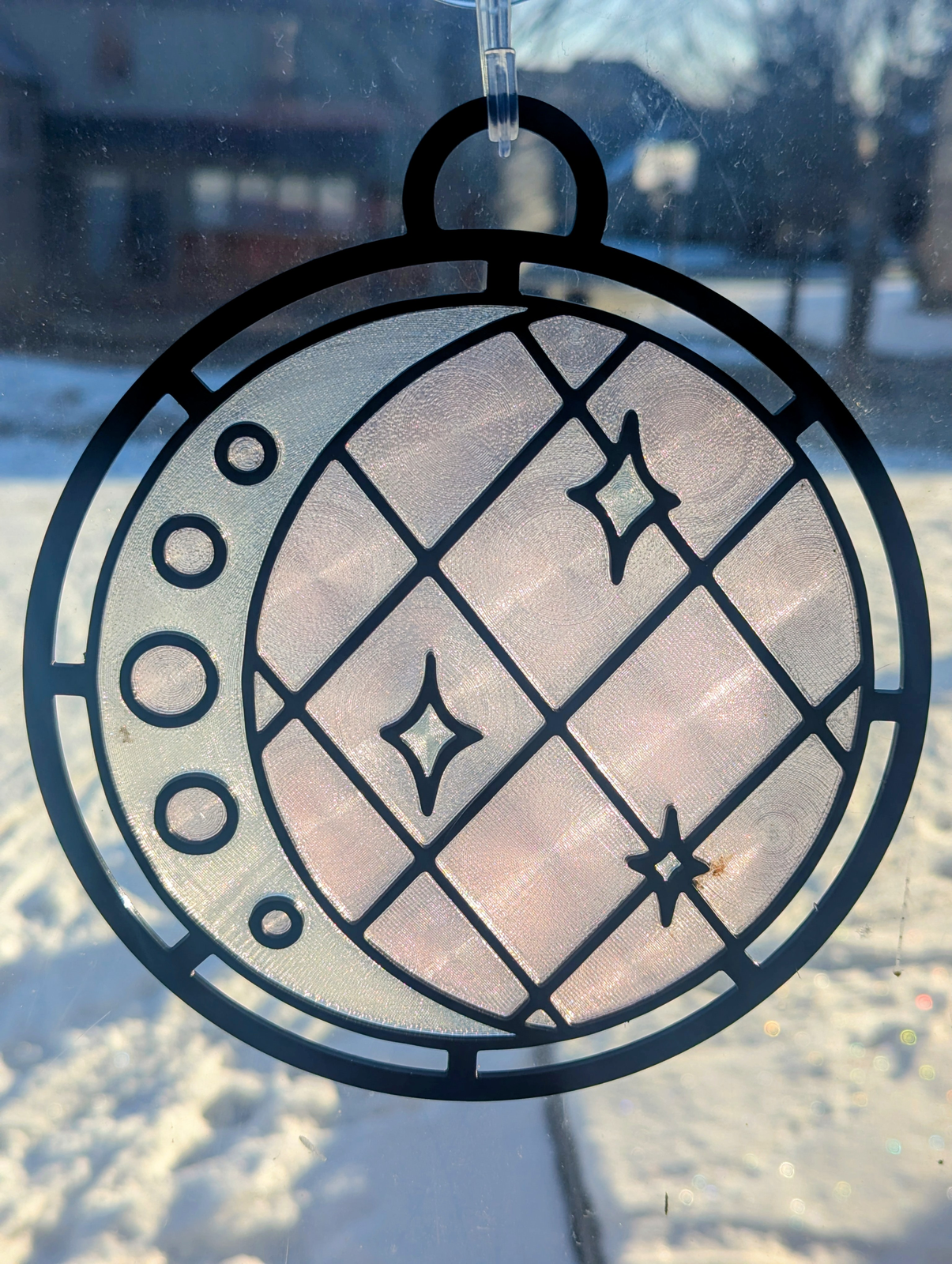 Moon and Stars Ornament Suncatcher