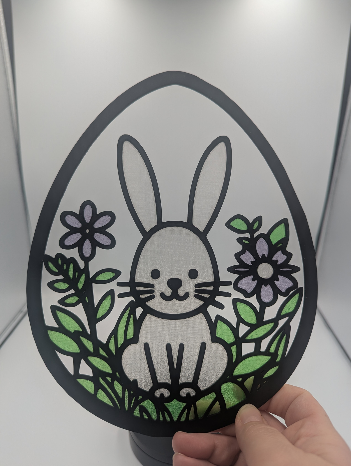 Bunny and Flowers Egg Suncatcher