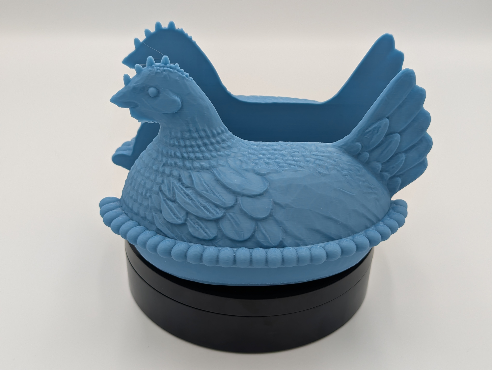 Blue Hen on Nest Dish