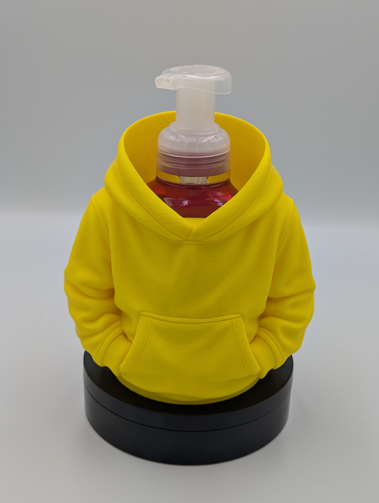 Yellow Hoodie Soap Pump Holder