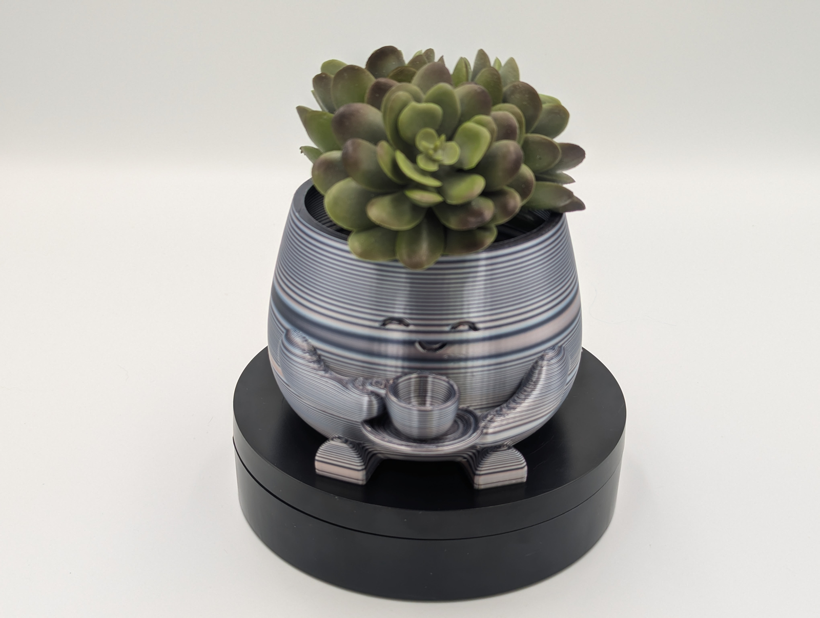 Silver Smiling Mug Planter