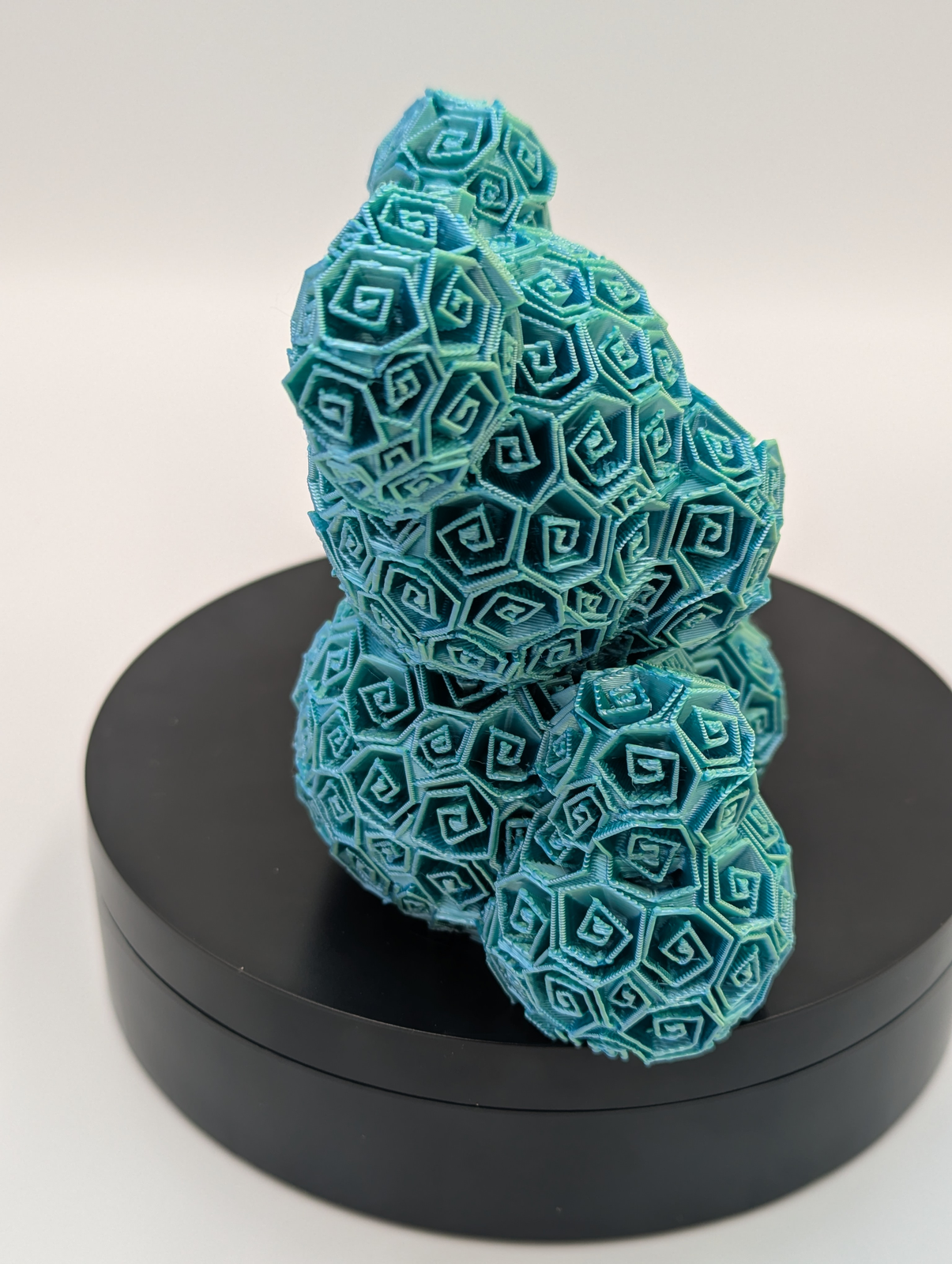 Teal Geometric Texture Figure