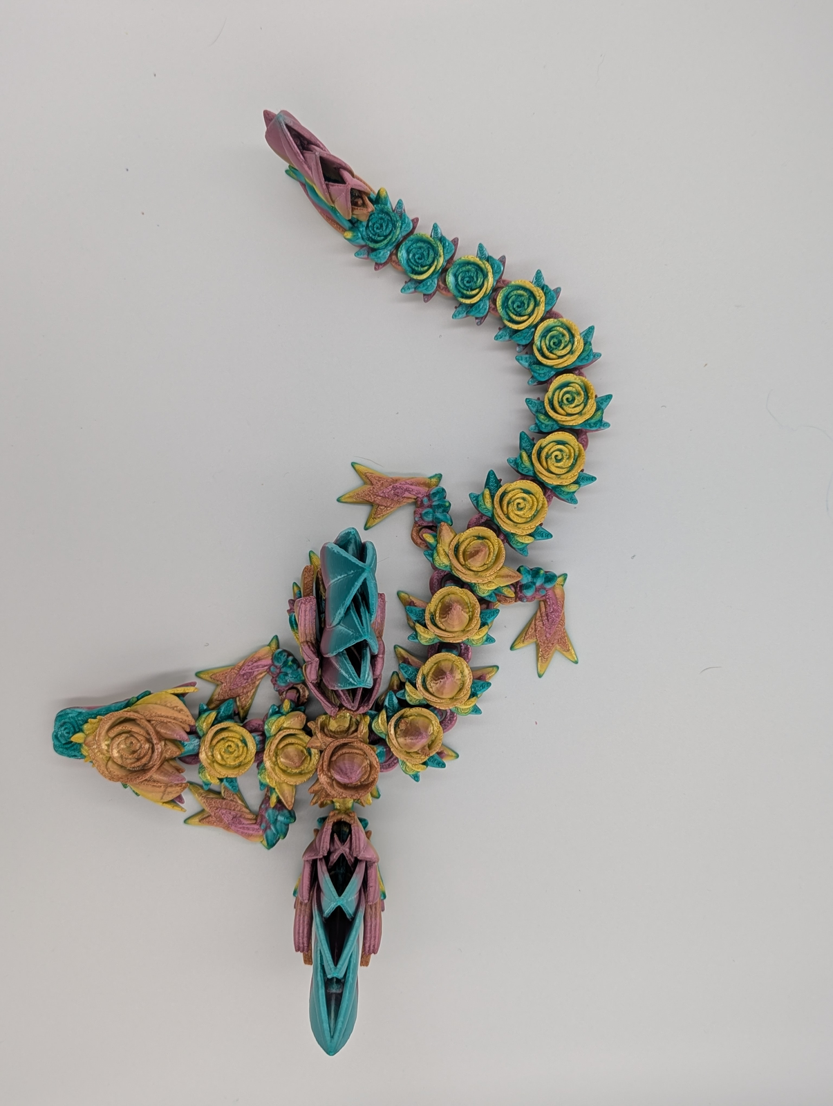 Crystal Rose Dragon (Teal/Pink/Gold)