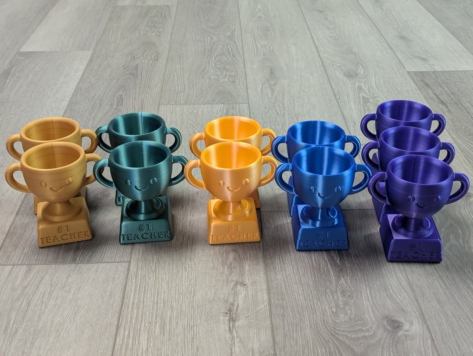 #1 Teacher Trophy Pen Holders (Color Set)